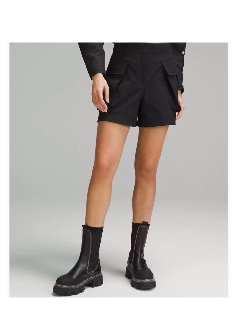 lululemon athletica Black Women's Cargo Shorts with Flap Pockets